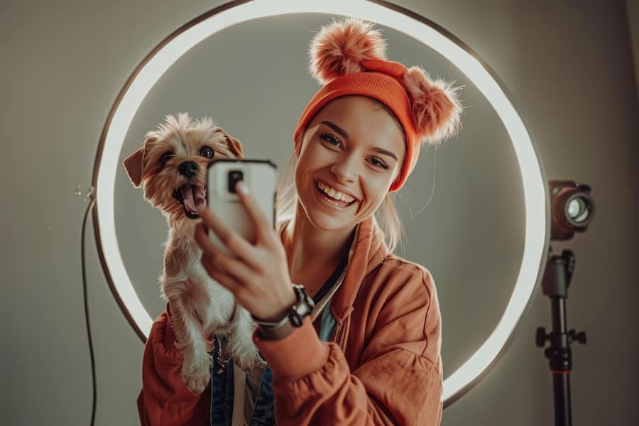 influencer creando contenido en red social tiktok