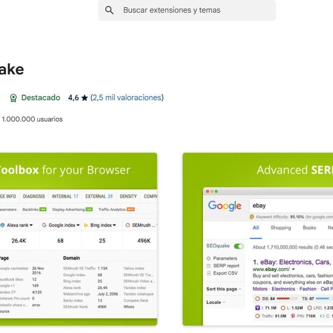 analiza métricas SEO con seoquake