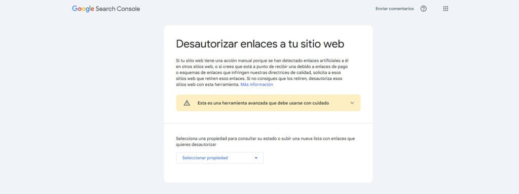 herramienta de google disavow tool